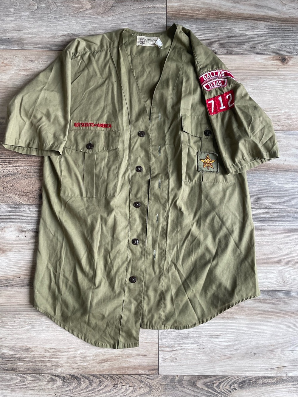 Vintage Olive Green Boy Scouts with patches